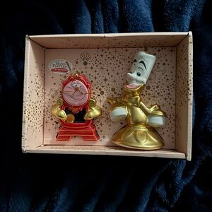 Disney Princess Beauty & The Beast Cogsworth & Lumiere Salt and Pepper Shakers
